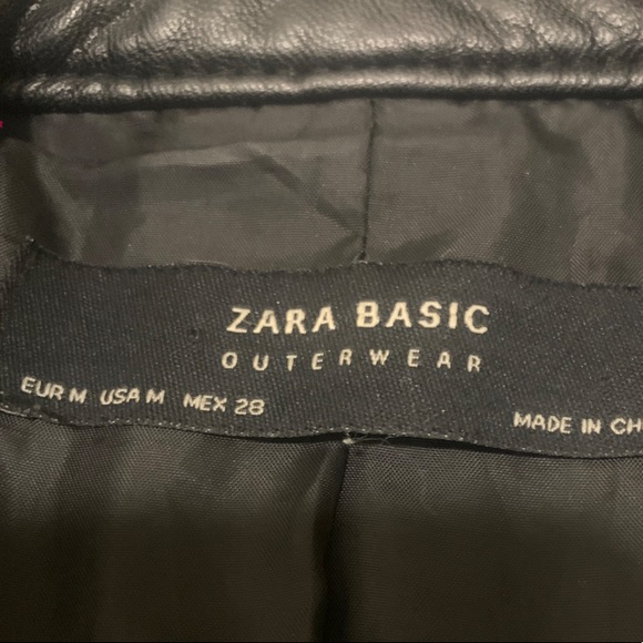 Zara Leather Moto Biker Jacket Leatherette Modern Punk Contemporary Jacket Vegan - Picture 8 of 8